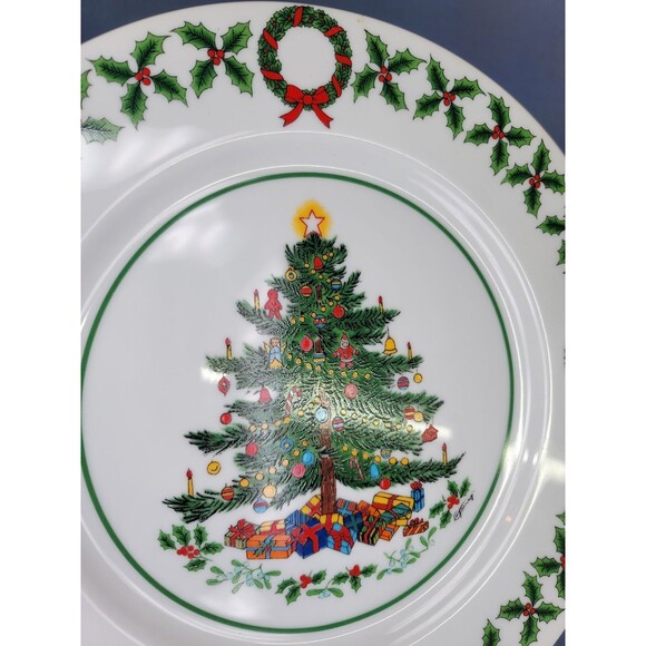 Christmas Tree Plate 10.5'' Vintage 1980s Japan ARTMARK Serving Round Dish - Picture 9 of 12